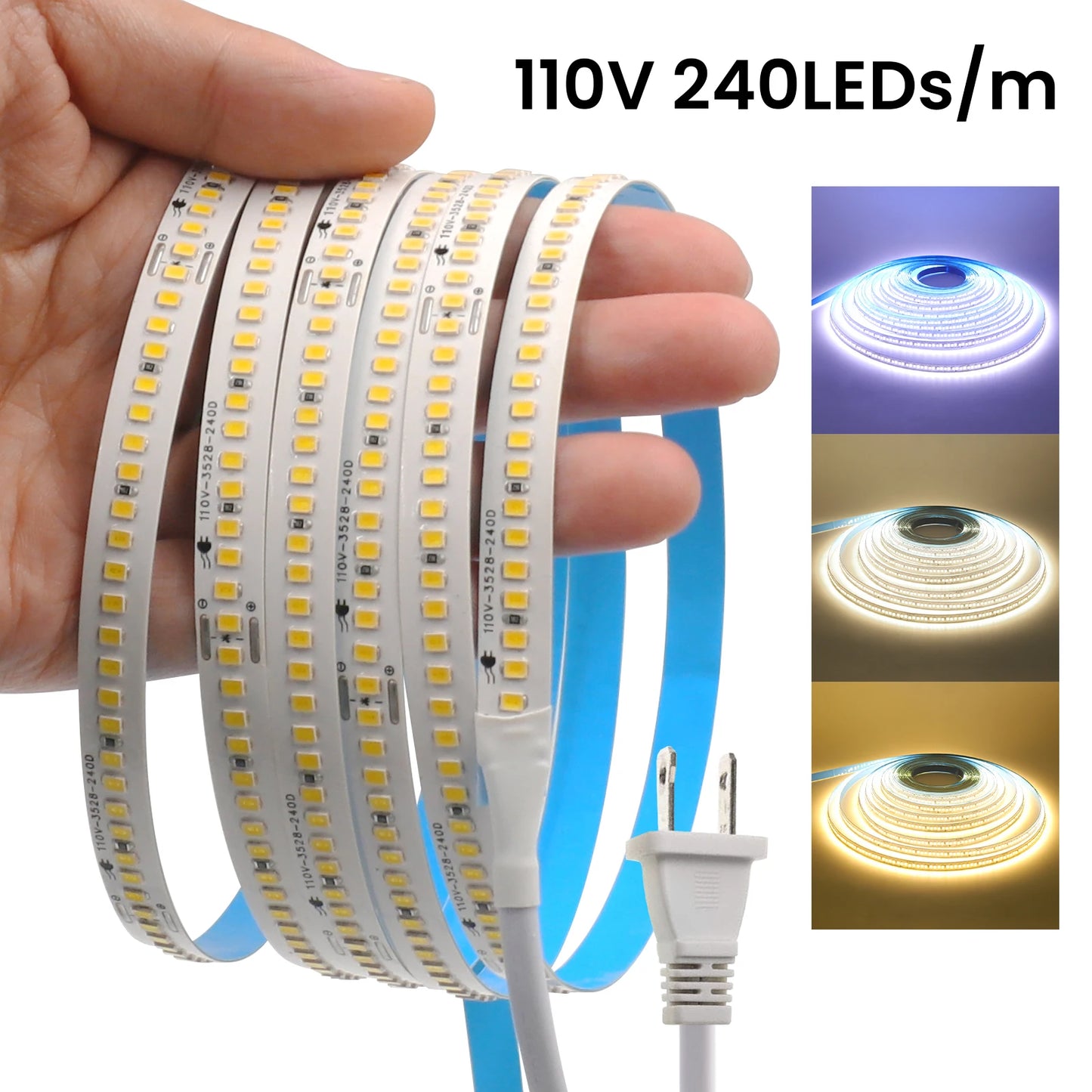 LED Strip Lights 220V 110V with EU US Plug High Bright