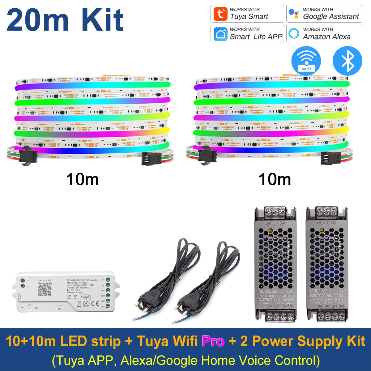 Tuya Wifi RGB-IC COB LED Strip Dream RGB Color Smart Life