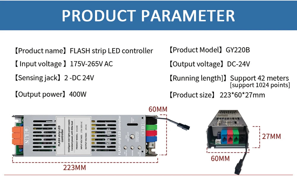 COB Running Water Flow Stair LED Strip Light with  Motion Sensor
