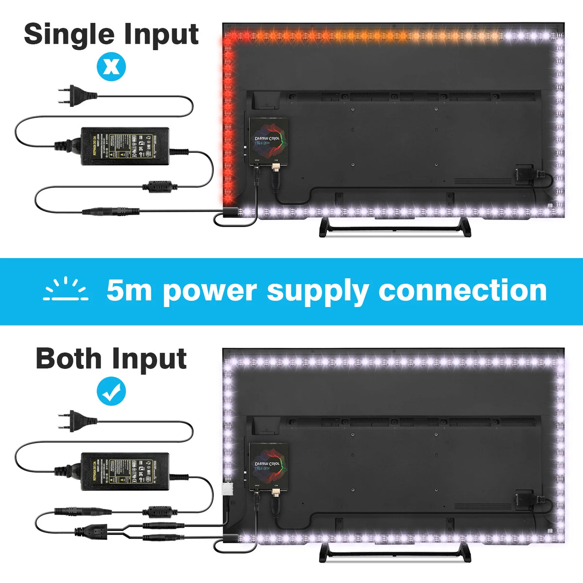 5V WS2812B USB LED Strip light 5050 RGB Dream Color Ambient