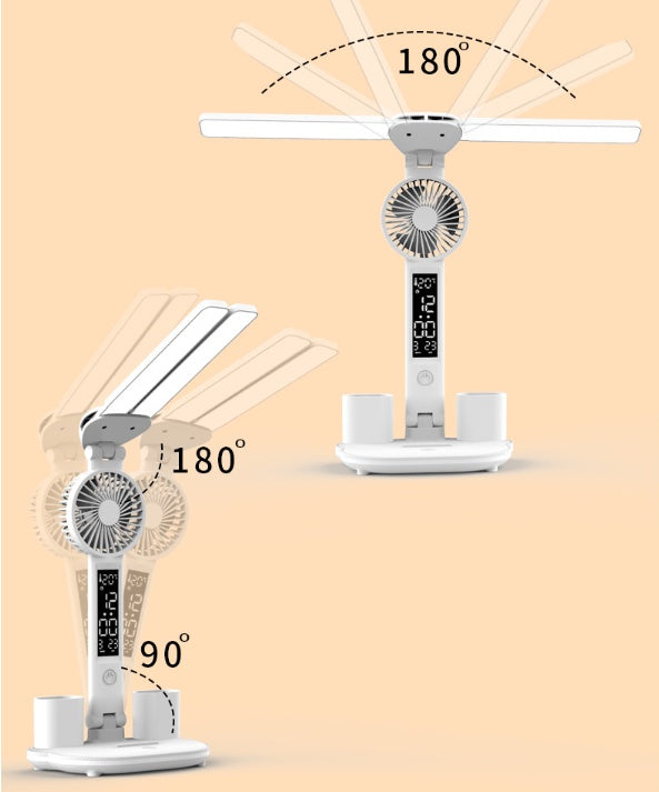 Double Head Lighting LED FanTable Lamp Eye Protection Plug In Style