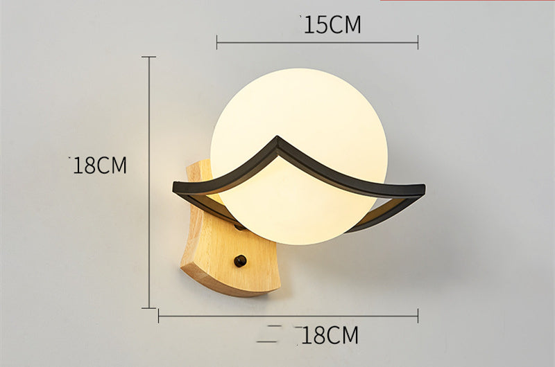 LED European Style Bedroom Wooden Bedside Lamp