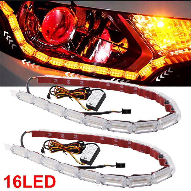 Car LED Crystal Tear-eye Marquee Running Water Light Guide