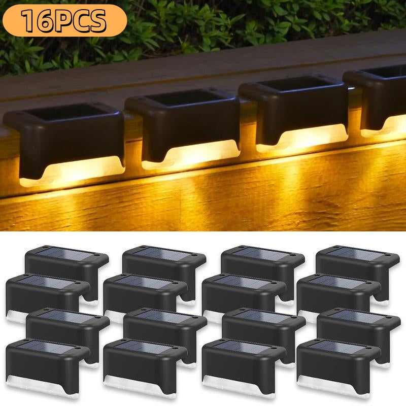 32&16 PCS Solar Deck Lights Outdoor Solar Step Lights
