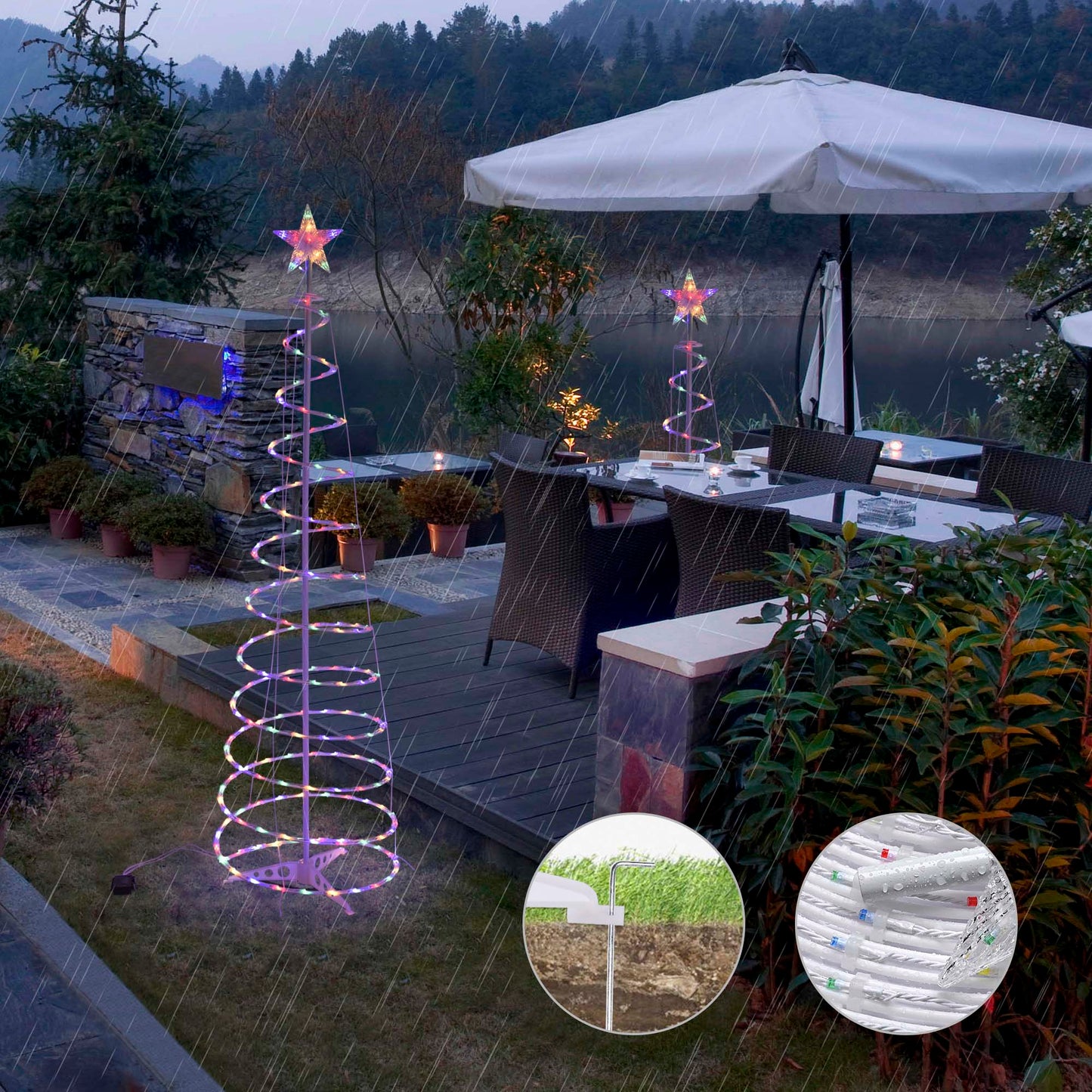 New Style LED Spiral Christmas Tree Light Christmas Spiral Tree