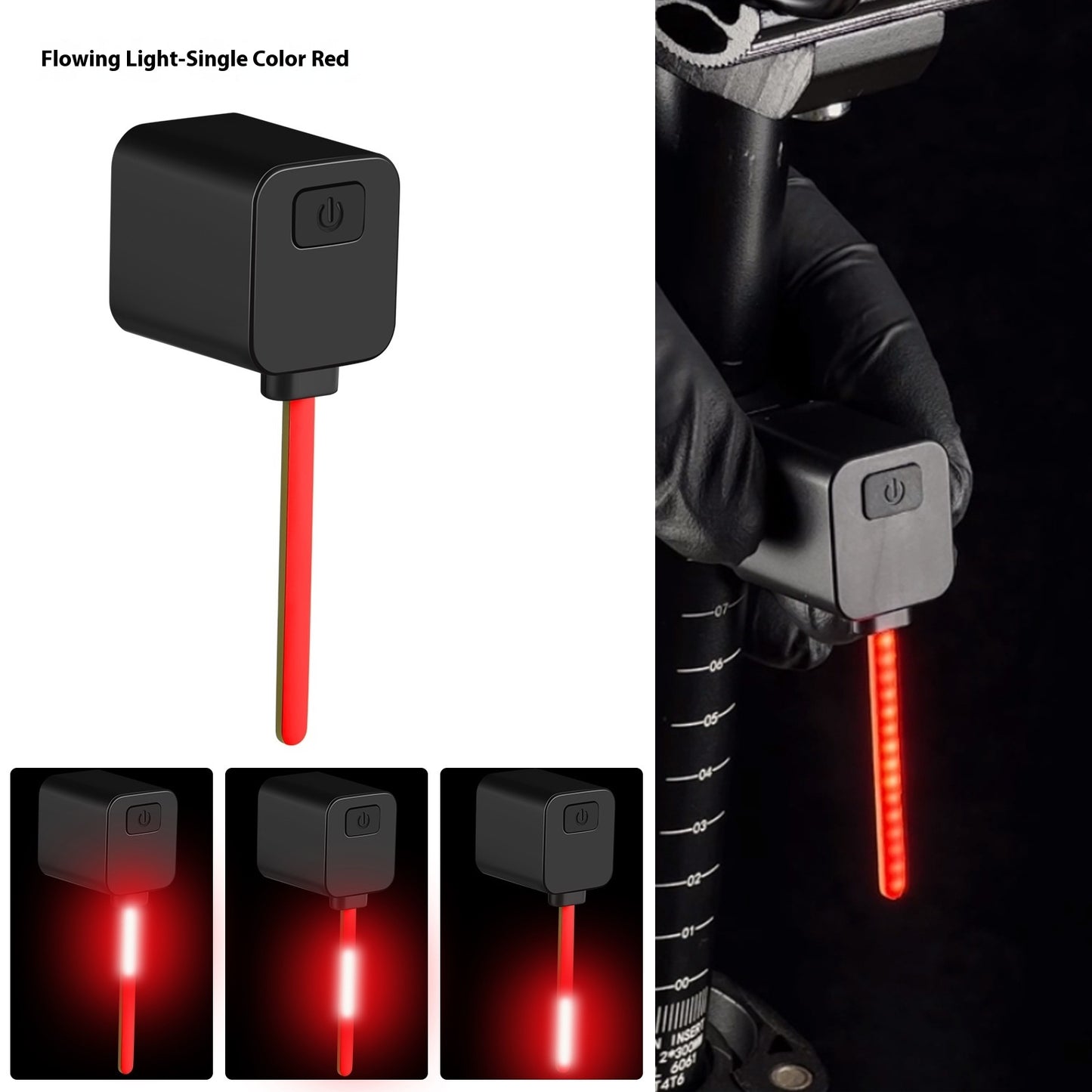 Taillight Bicycle Running Water Plug Light Night Lamp