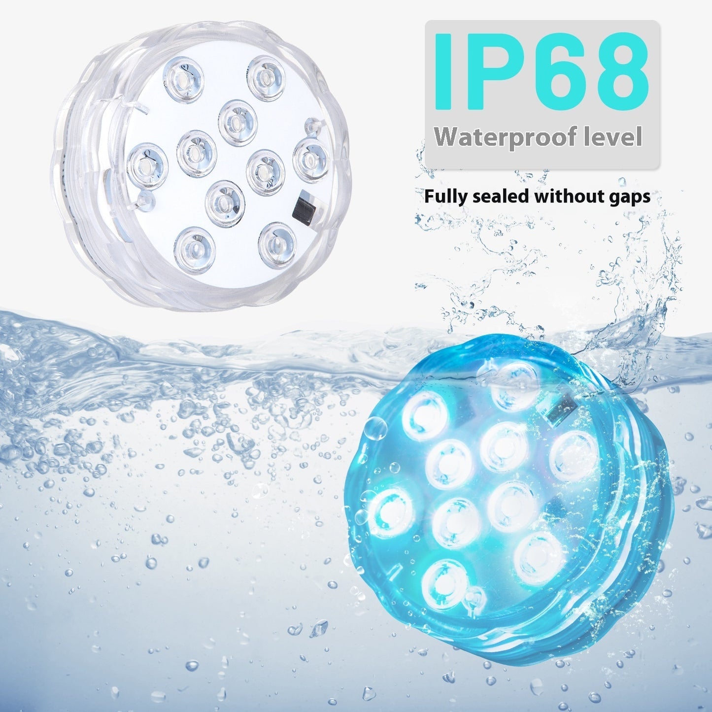 Led Rechargeable Diving Lamp RGB10 Beads Colorful Lamp