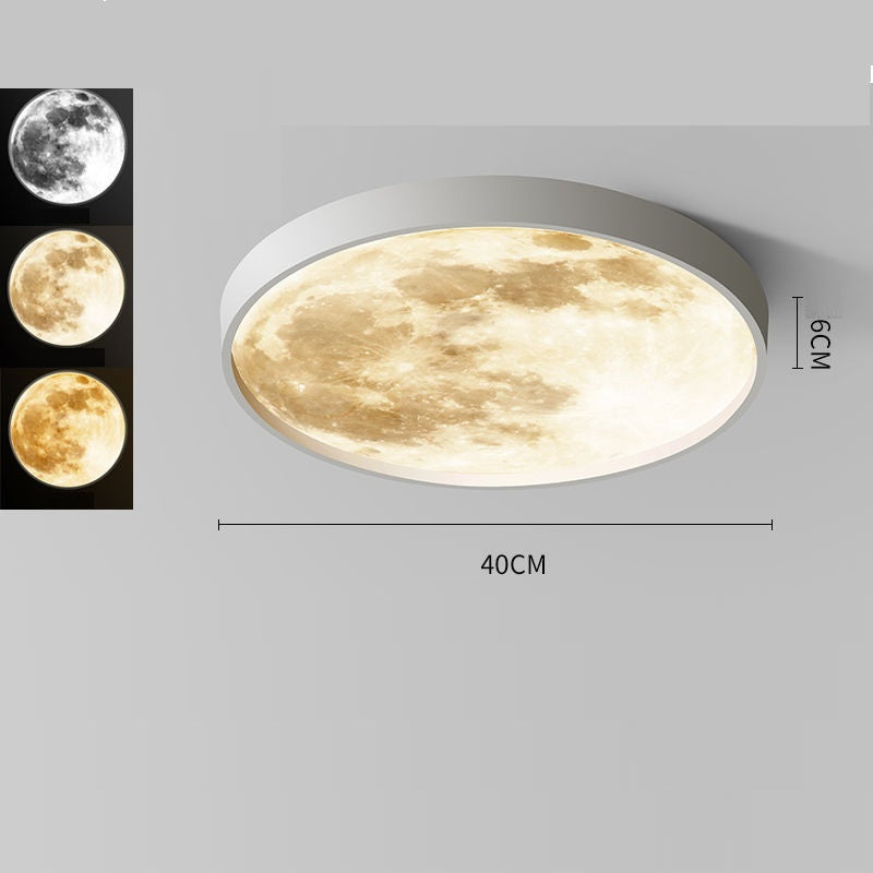 Creative Three-color Light-changing Lunar Ceiling Lamp