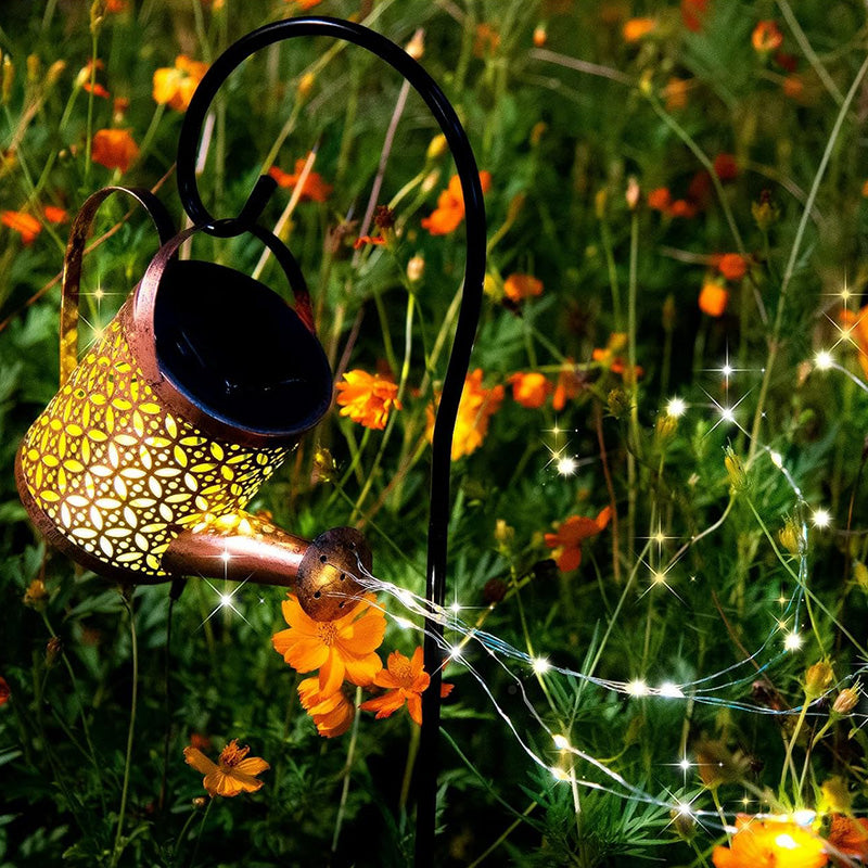 2PCS LED Watering Can Solar Light Strings Solar Lights