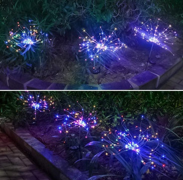 New Ground Plug Solar Fireworks Light LED Light String Lights