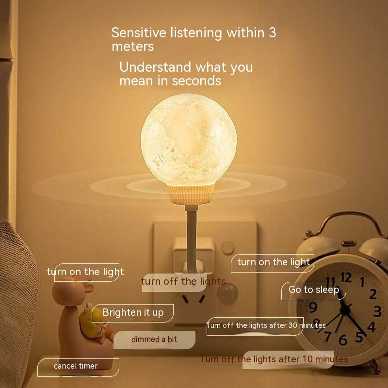 Voice Control Bedroom Usb Moon Light