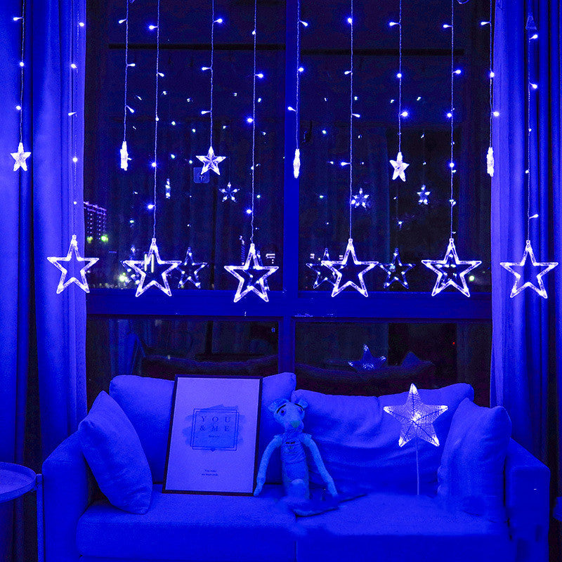 Small Five Pointed Star Curtain Light String