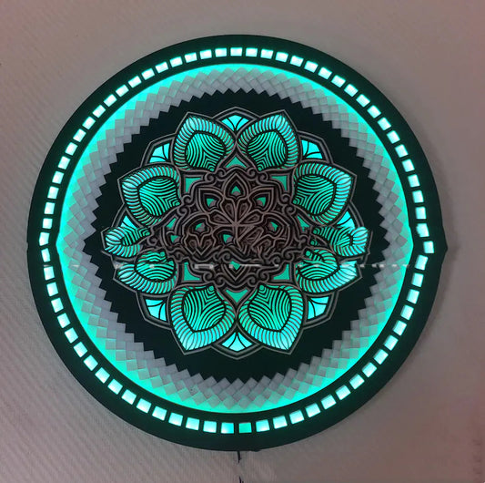 Mandala Yoga Room Round Night Light