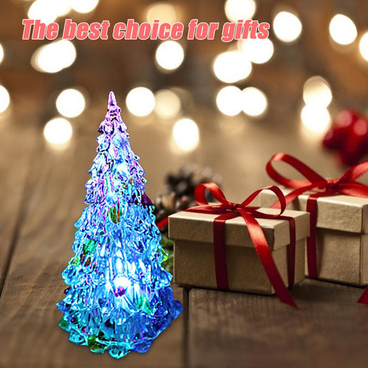 Acrylic Christmas Tree LED Colorful Crystal Night Light