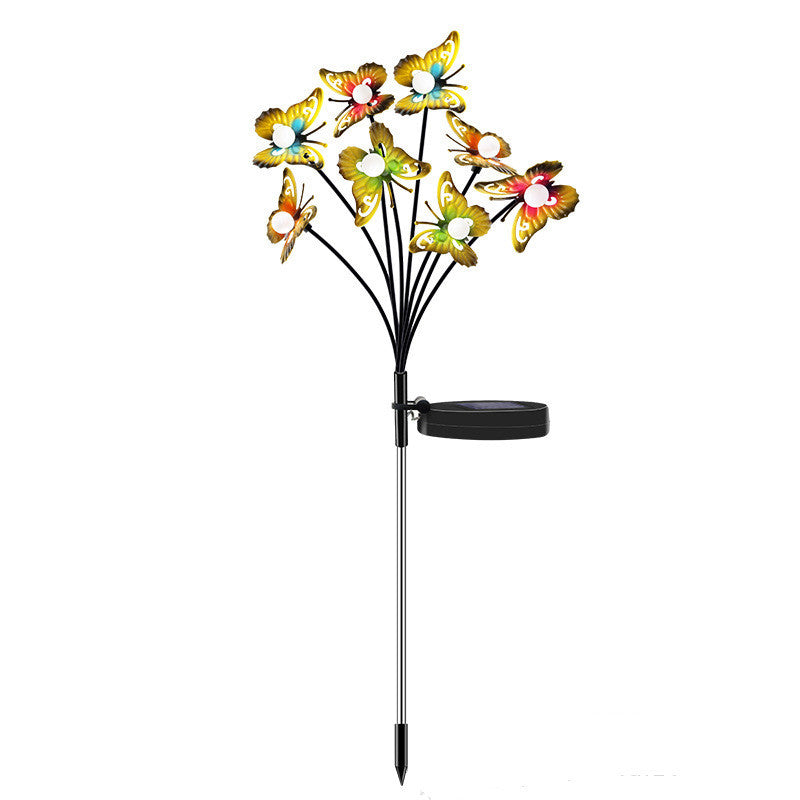 Solar Light LED Wrought Iron Butterfly Firefly Outdoor