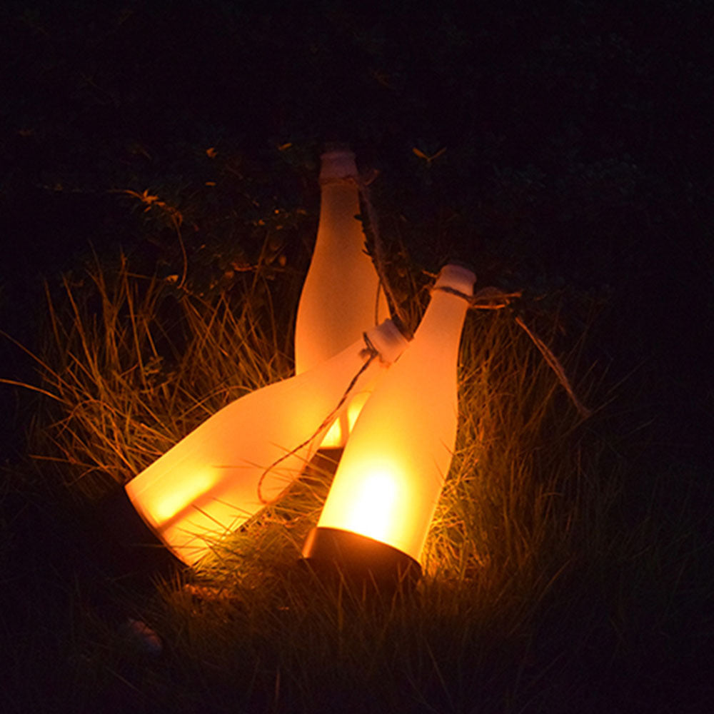 Fashionable New Solar LED Light Wine Bottle Flame Light Outdoor Terrace Pa