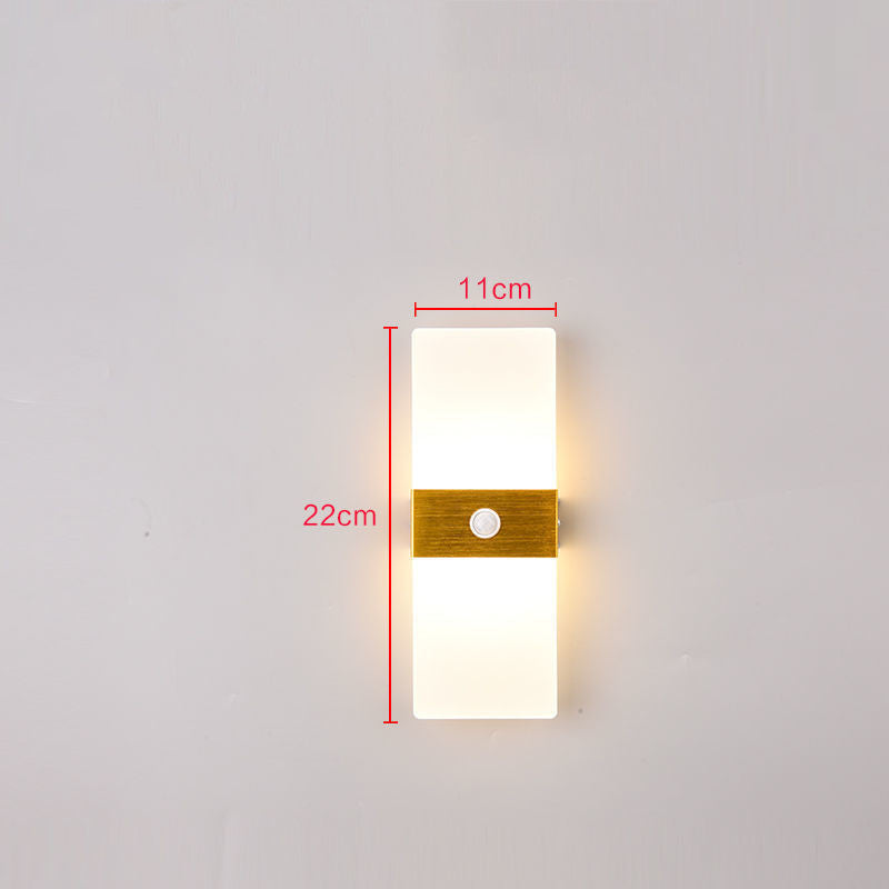 LED Human Body Sensing Wall Bedside Lamp