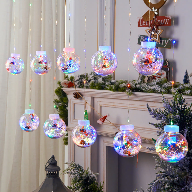 10PCS LED Christmas Curtain Lamp Fairy Snowman