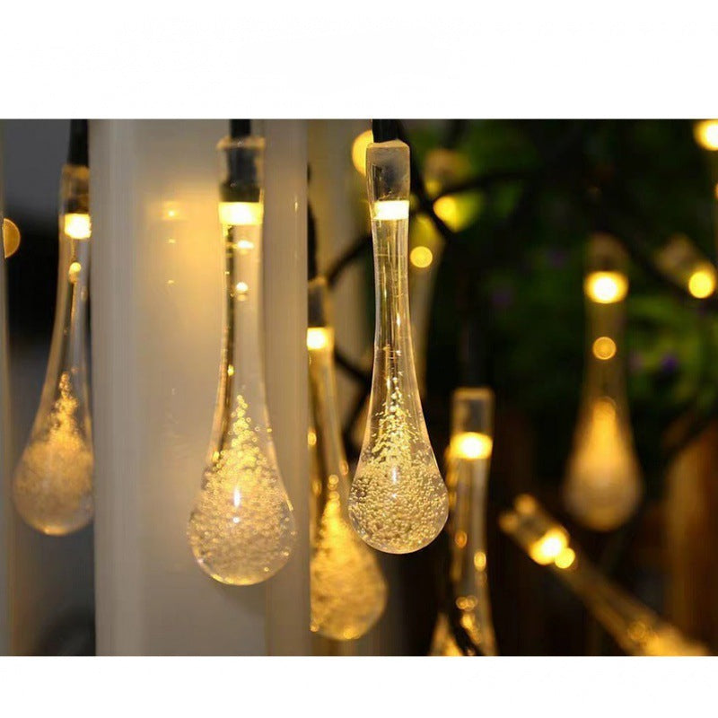 Bubble Raindrop Solar Battery Box String Lights