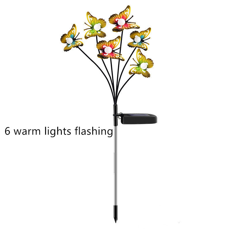 Solar Light LED Wrought Iron Butterfly Firefly Outdoor