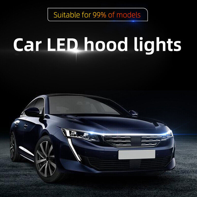 71\' RGB Car LED DRL Hood Light Engine Cover Strip Headlight Strip APP Control