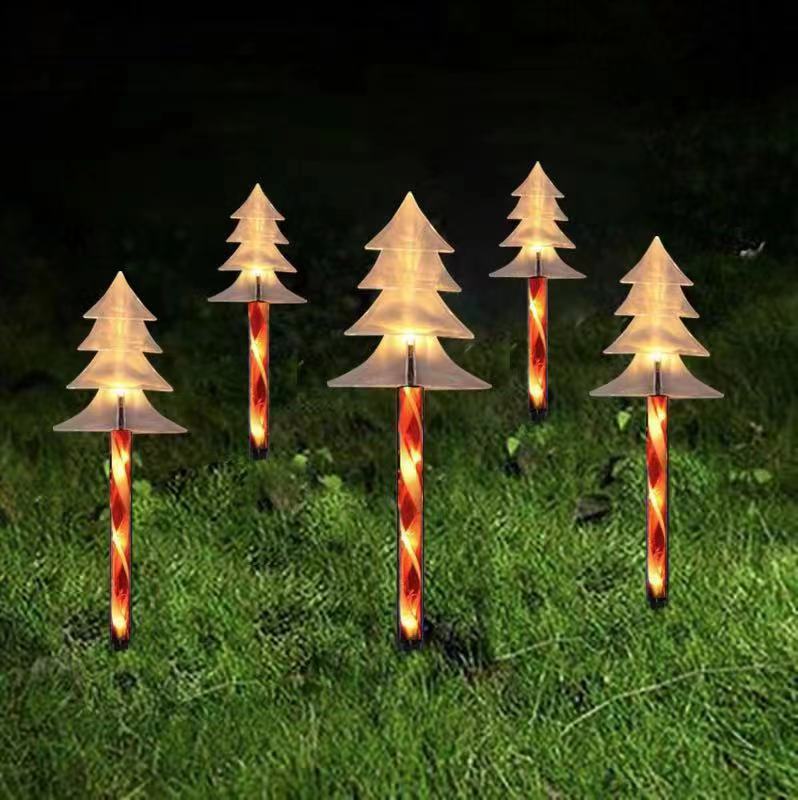 Led Solar Ground Lamp Courtyard Five-pointed Snowflake Decorative Light