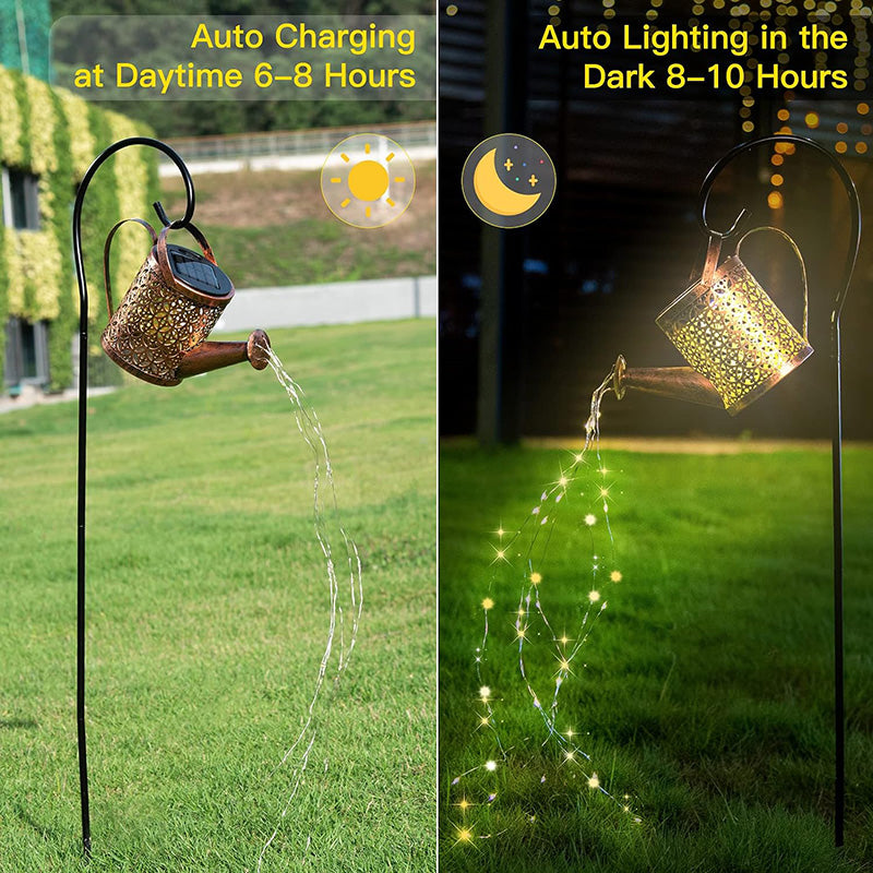2PCS LED Watering Can Solar Light Strings Solar Lights