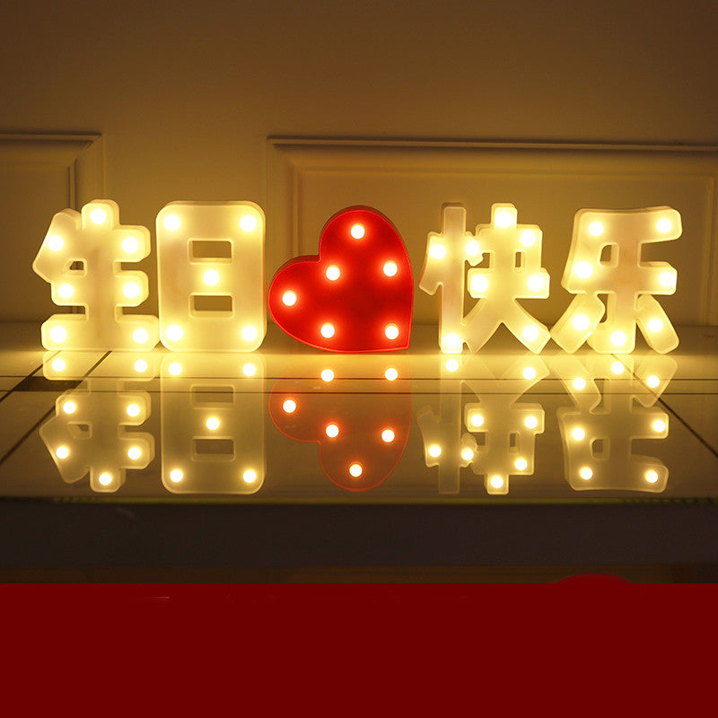 Led Letter Lights Happy Birthday Confession Proposal Arrangement