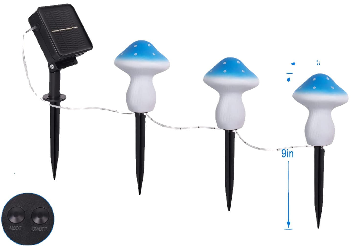 Solar-powered String Lights Plastic Mushroom Lamp String Lights