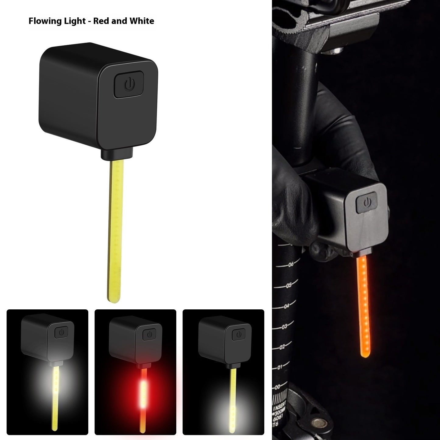 Taillight Bicycle Running Water Plug Light Night Lamp