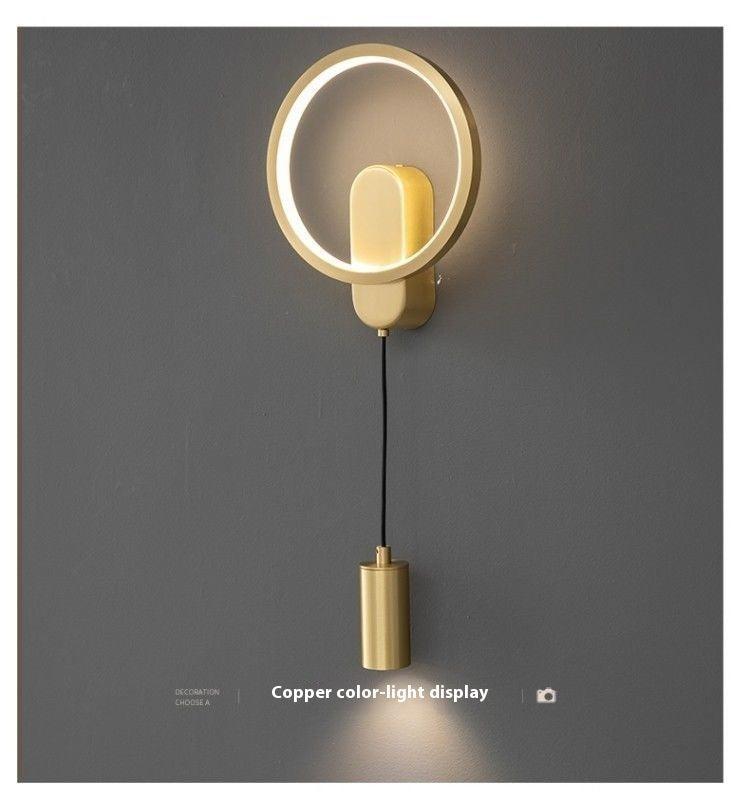 Copper Wall Lamp Light Luxury Bedroom Bedside Lamp