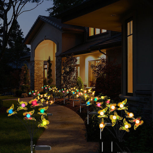 Solar Light LED Wrought Iron Butterfly Firefly Outdoor