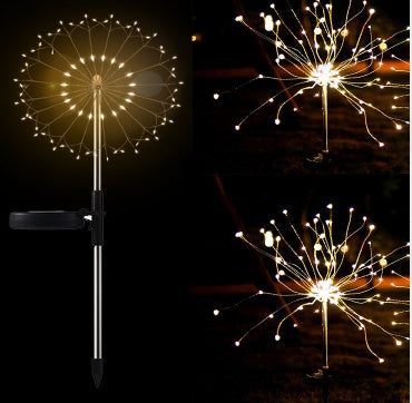 New Ground Plug Solar Fireworks Light LED Light String Lights