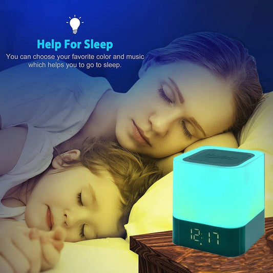 Alarm Clock Bluetooth Speaker Touch Screen LED Light