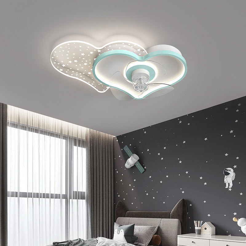 Love Fan And Chandelier In Children's Room