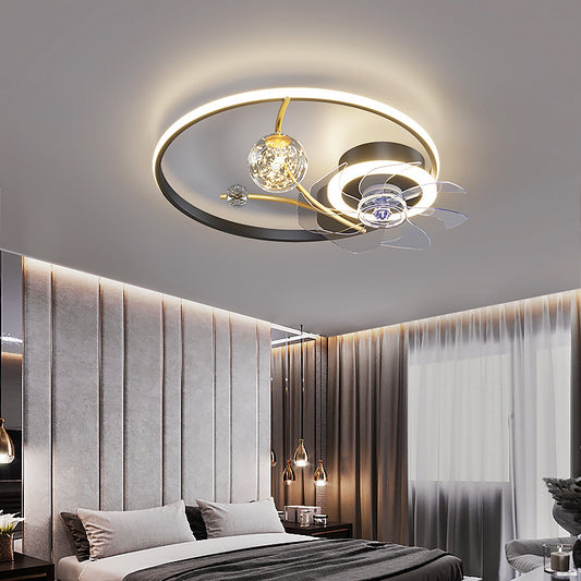 Modern Chandelier Ceiling Fan Without Blades Bedroom Lamp