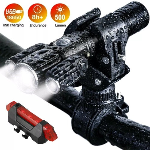 LED Rechargeable Bike Lights Bicycle Torch Front & Rear Lamp