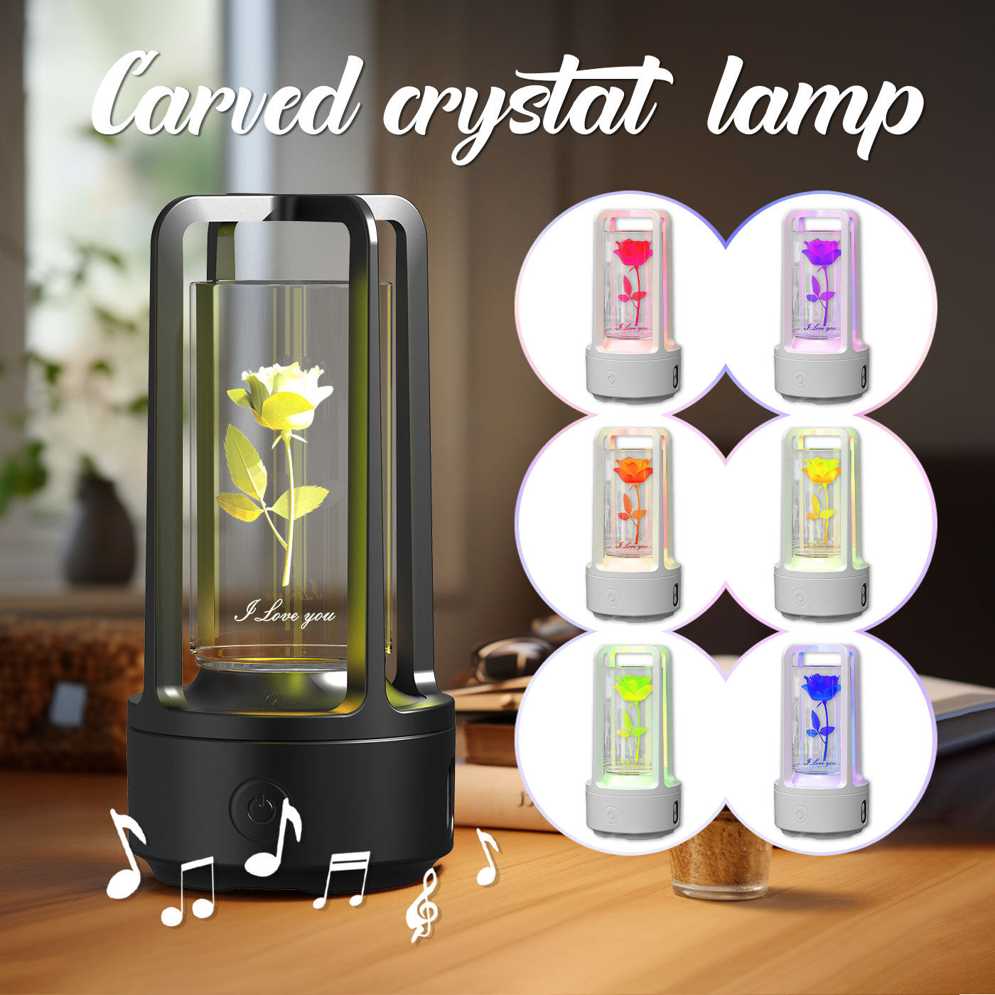 Creative 2 In 1 Audio Acrylic Crystal Lamp And Bluetooth Speaker