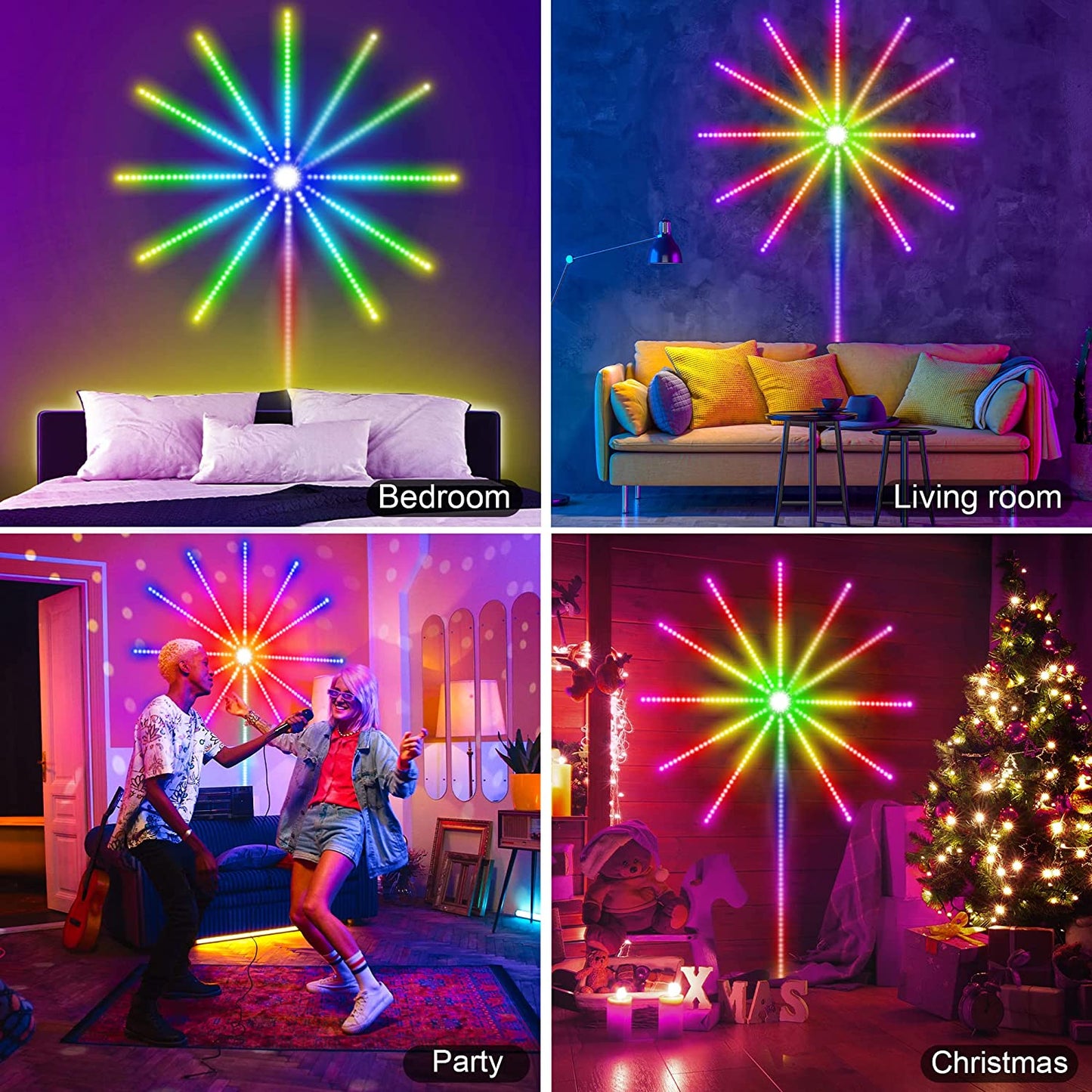 Firework Lights LED Strip Music Sound Sync Color Changing