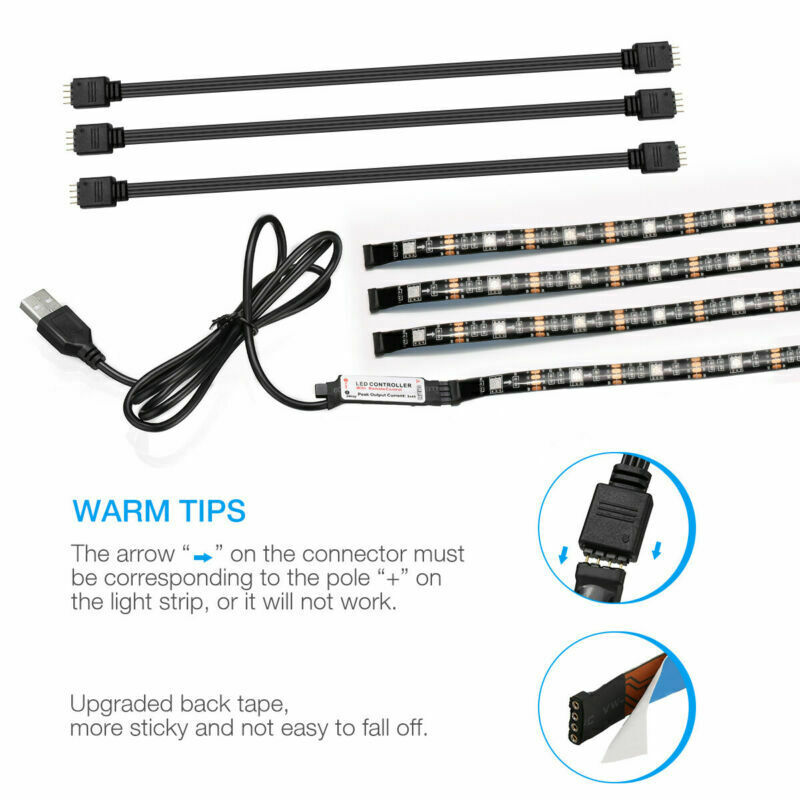 RGB LED Strip Background Light Remote Kit For TV Computer Lamp