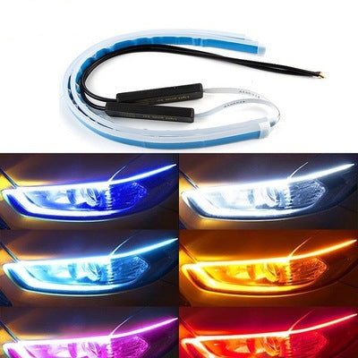 2 pieces Led DRL Car Daytime Running Lights Flexible Auto Turn Signal