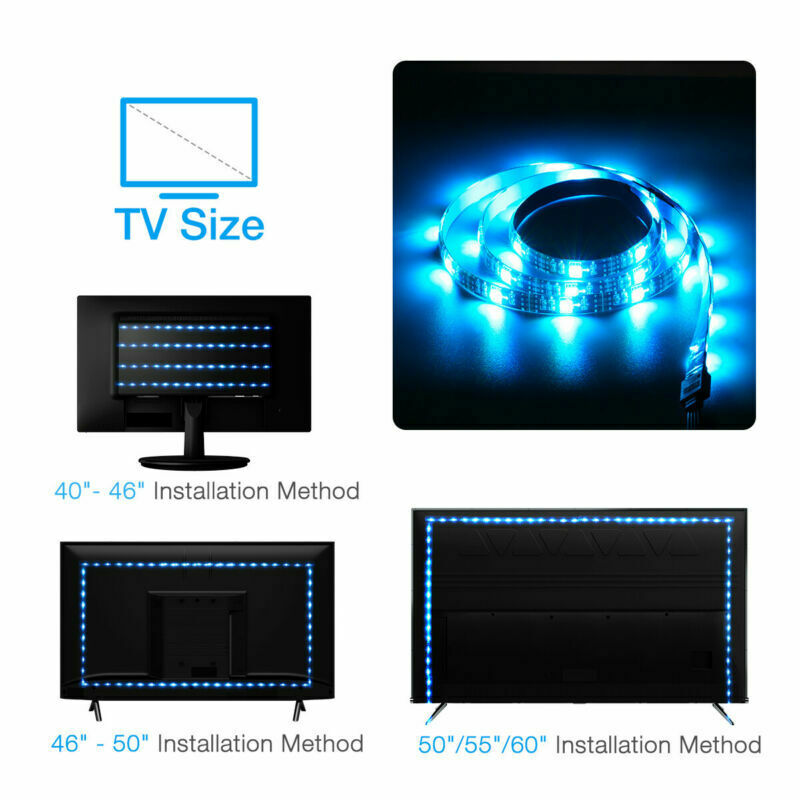 RGB LED Strip Background Light Remote Kit For TV Computer Lamp