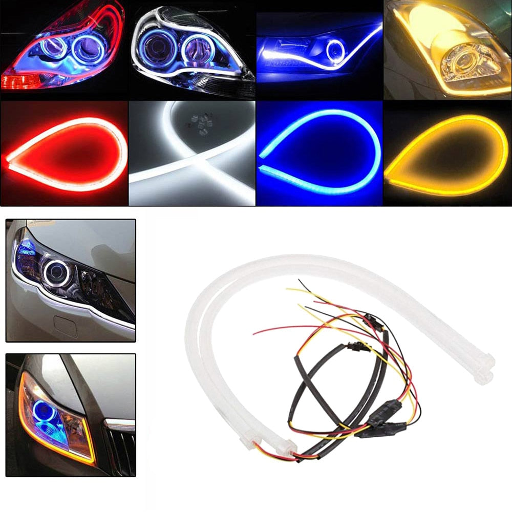 2 Pieces Flexible Car Soft Tube LED Strip Light Angel Eye Lamp