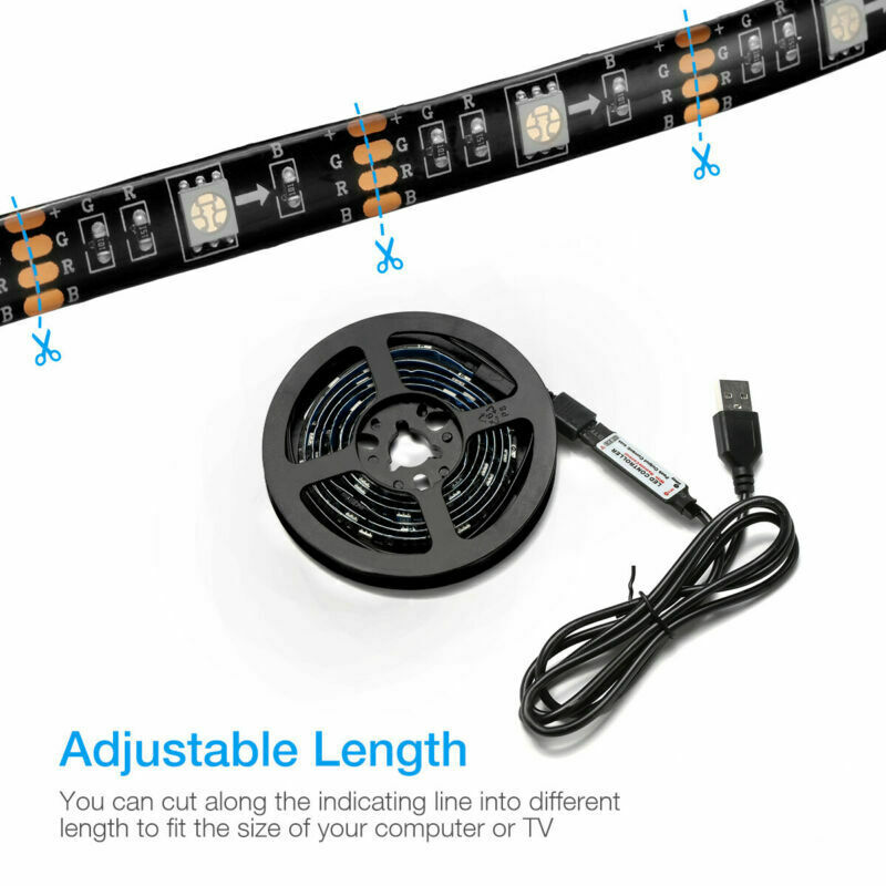 RGB LED Strip Background Light Remote Kit For TV Computer Lamp