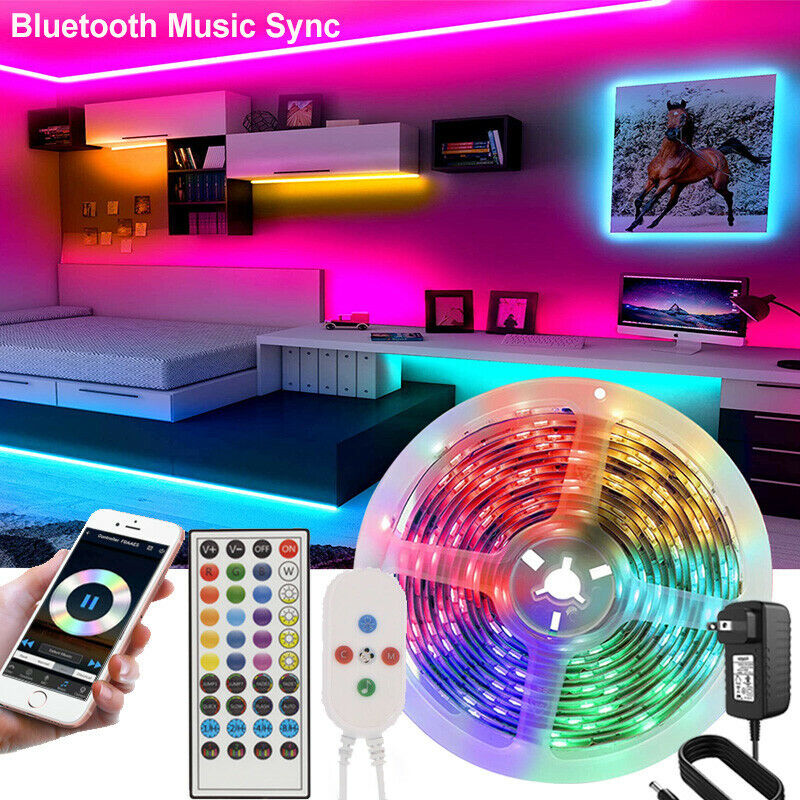 Led Strip Rom Led Strip Lights 5050 RGB Bluetooth Room Light Color Changing with Rem ...