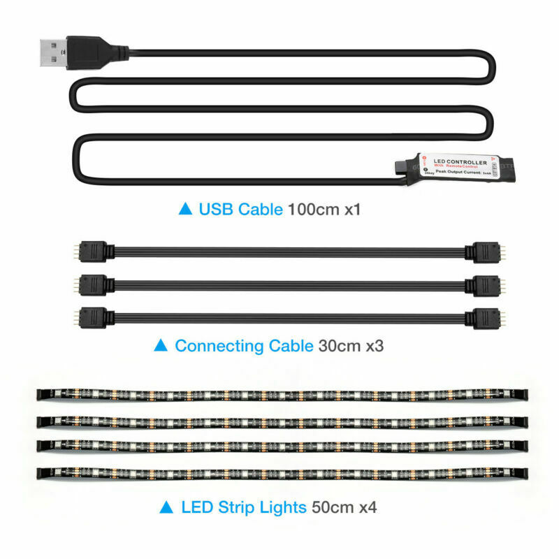 RGB LED Strip Background Light Remote Kit For TV Computer Lamp