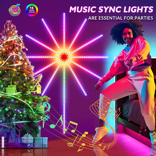 Firework Lights LED Strip Music Sound Sync Color Changing