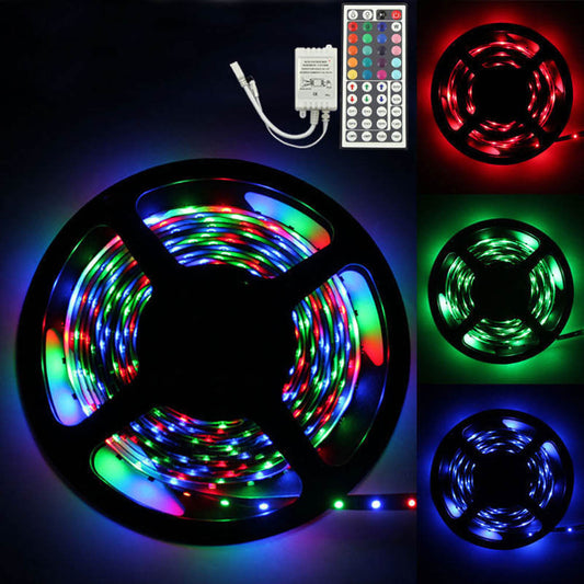 5M RGB 3528 300 Led SMD Flexible Light Strip Lamp+44 key IR Remote Controller