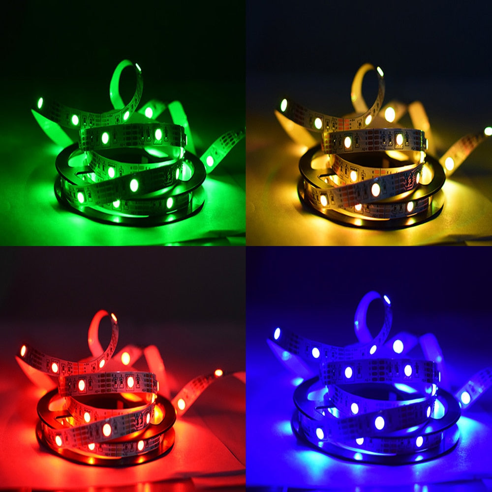 RGB LED Lights Strip 5V 3AA Battery Box Colorful