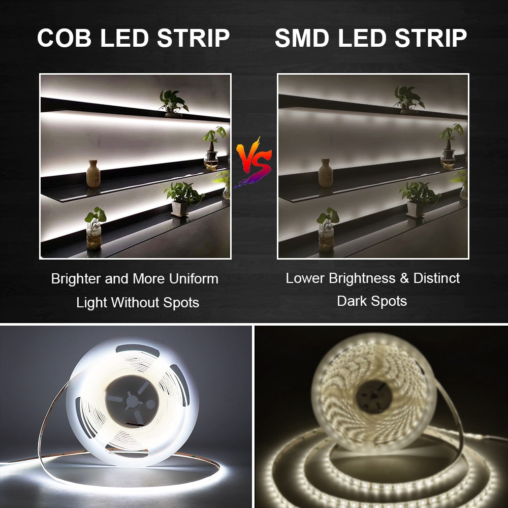 FOB COB LED Strip Light Kit with Power Supply